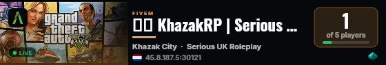 🇬🇧 KhazakRP | Serious Roleplay live status badge