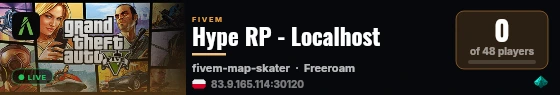 Hype RP - Localhost live status badge