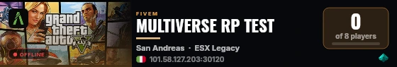 MULTIVERSE RP TEST live status badge