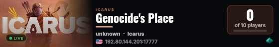 Genocide's Place live status badge
