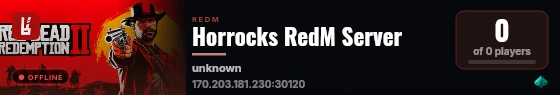 Horrocks RedM Server live status badge