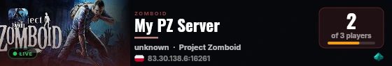 My PZ Server live status badge