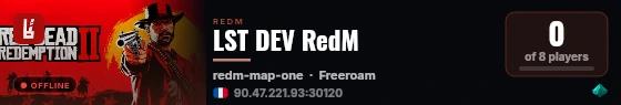 LST DEV RedM live status badge