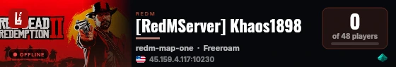 [RedMServer] Khaos1898 live status badge