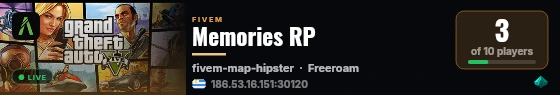 Memories RP live status badge