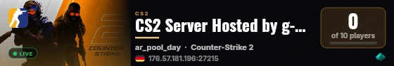 CS2 Server Hosted by g-portal.com live status badge