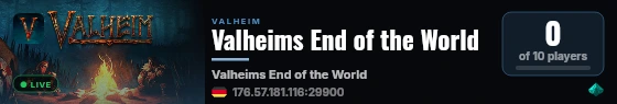 Valheims End of the World live status badge