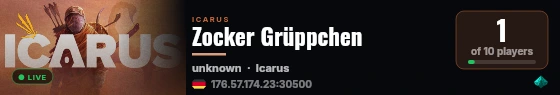 Zocker Grüppchen live status badge