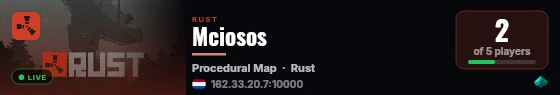 Mciosos live status badge