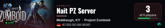 Nait PZ Server live status badge