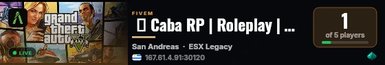  💙 Caba RP | Roleplay | 💻 Gran optimización | 🎮 Scripts unicos | Buenos Aires | live status badge