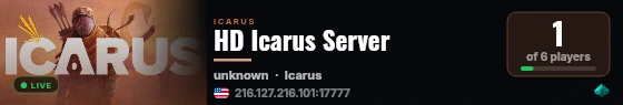 HD Icarus Server live status badge