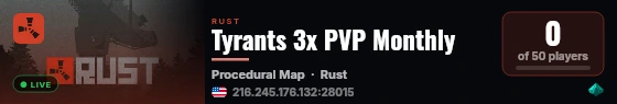 Tyrants 3x PVP Monthly live status badge