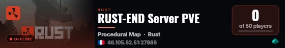 RUST-END Server PVE live status badge