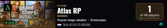 Atlas RP live status badge