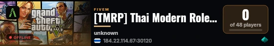 [TMRP] Thai Modern Roleplay | QBCore | discord.gg/YOURCODE live status badge