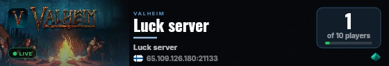 Luck server live status badge