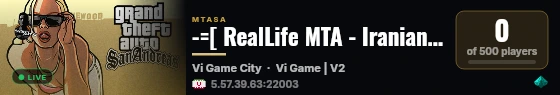-=[ RealLife MTA - Iranian RP/RPG Server ]=- live status badge