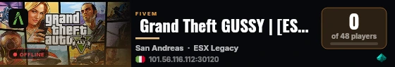  Grand Theft GUSSY | [ESX Legacy] live status badge