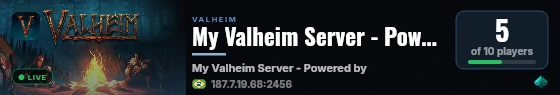 My Valheim Server - Powered by AMP live status badge
