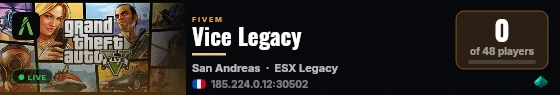 Vice Legacy live status badge