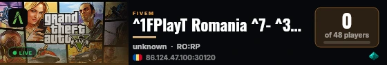 ^1FPlayT Romania ^7- ^3by Hara & Carlito live status badge