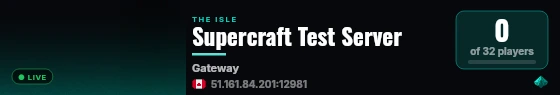 Supercraft Test Server live status badge