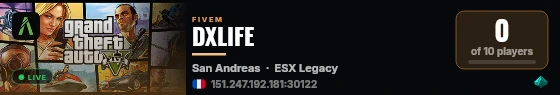 DXLIFE live status badge