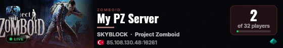 My PZ Server live status badge