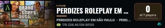 PERDIZES ROLEPLAY EM SÃO PAULO live status badge