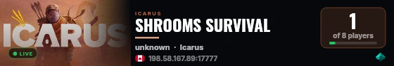 SHROOMS SURVIVAL live status badge