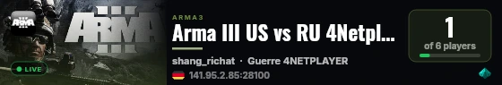 Arma III US vs RU 4Netplayers live status badge