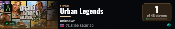 Urban Legends live status badge