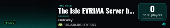 The Isle EVRIMA Server by Pingplayers.com live status badge