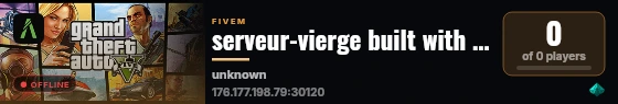serveur-vierge built with FiveM Basic Server! live status badge