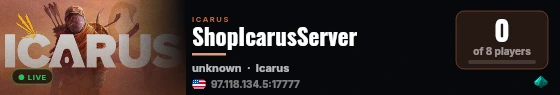 ShopIcarusServer live status badge