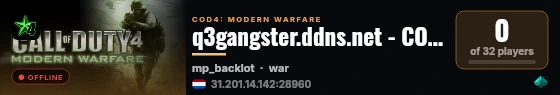 q3gangster.ddns.net - CoD2 Server live status badge