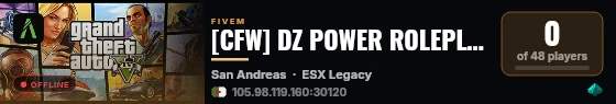 [CFW] DZ POWER ROLEPLAY live status badge