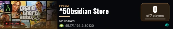 ^5Obsidian Store live status badge