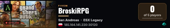 BroskiRPG live status badge
