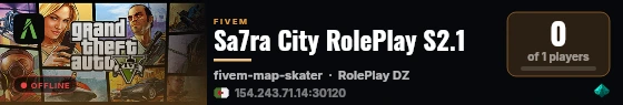 Sa7ra City RolePlay S2.1 live status badge