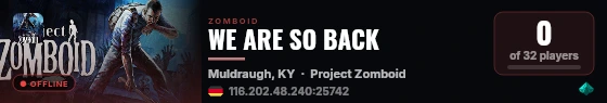 WE ARE SO BACK live status badge