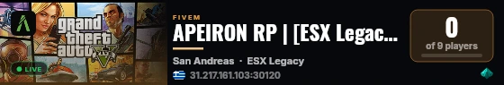 APEIRON RP | [ESX Legacy] live status badge