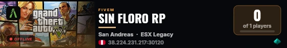SIN FLORO RP live status badge
