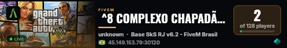  ^8 COMPLEXO CHAPADÃO RJ #2026 live status badge
