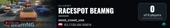 RACESPOT BEAMNG live status badge