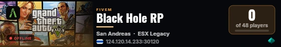 Black Hole RP live status badge