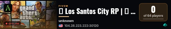 ❤️ Los Santos City RP | 🔊 discord.gg/VXqB8GWRUe! live status badge