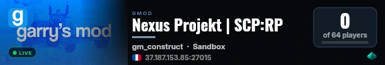 Nexus Projekt | SCP:RP live status badge