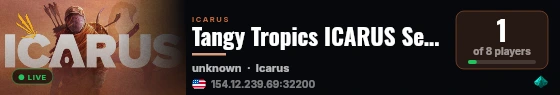 Tangy Tropics ICARUS Server live status badge